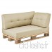 [en.casa] 1x Coussin d’assise en beige pour intérieur et extérieur rembourré meuble pour canapé euro palette - B071HP65KN